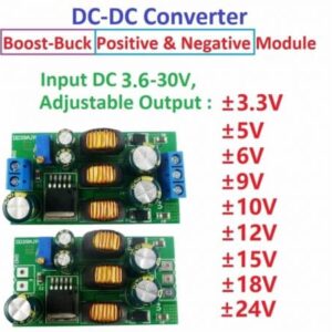 20W ±5V–24V Positive & Negative Dual Output DC-DC Step-Up Boost-Buck Converter Module